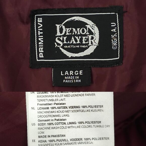 Primitive x Demon Slayer Tanjiro Kamado Utility Jacket L Full Zip Snap Pockets - Picture 8 of 16